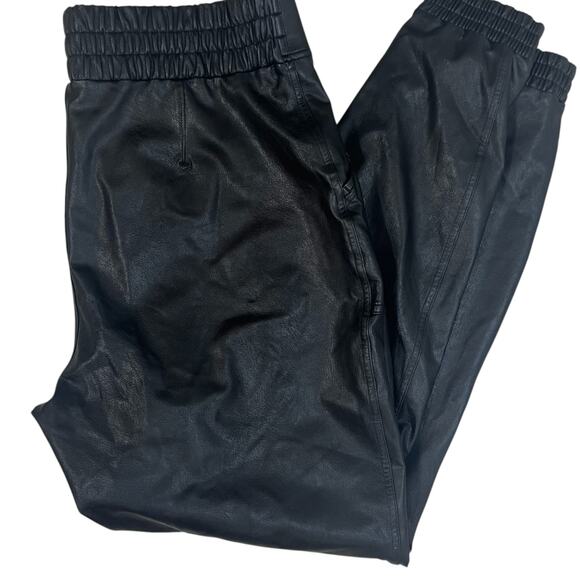 Spanx Pants Size 1X Black Faux Leather Jogger High-Rise Stretch Athleisure - Picture 8 of 12